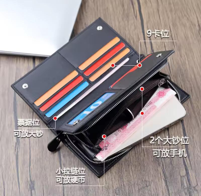 Baellerry PU Leather Long Wallet Multicolor Unisex