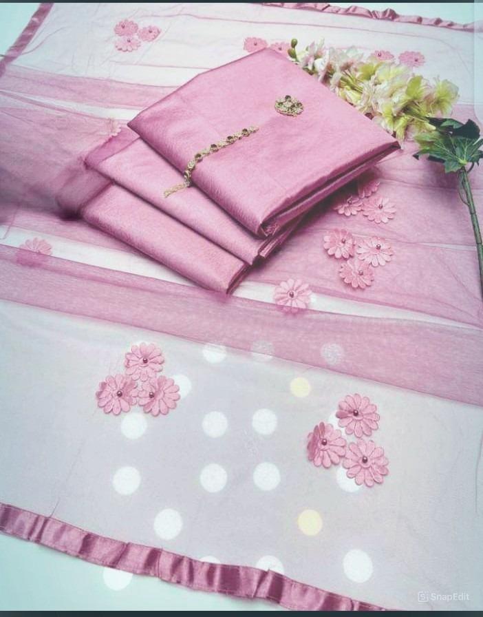 Katan Silk Suit Set Pink for Women