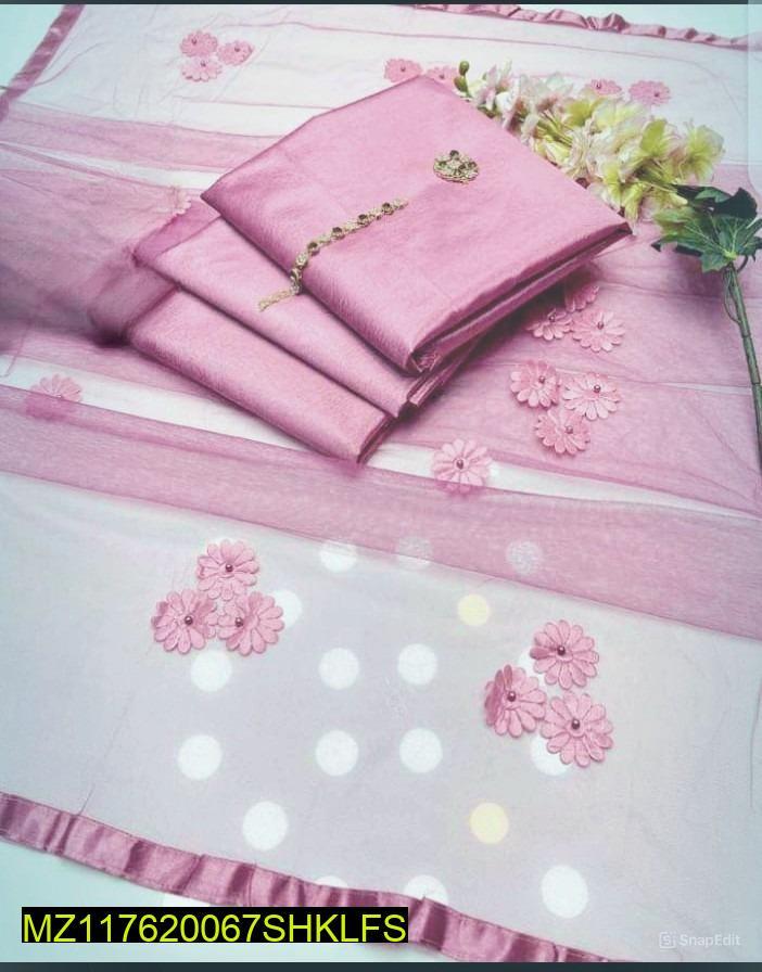 Katan Silk Suit Set Pink for Women