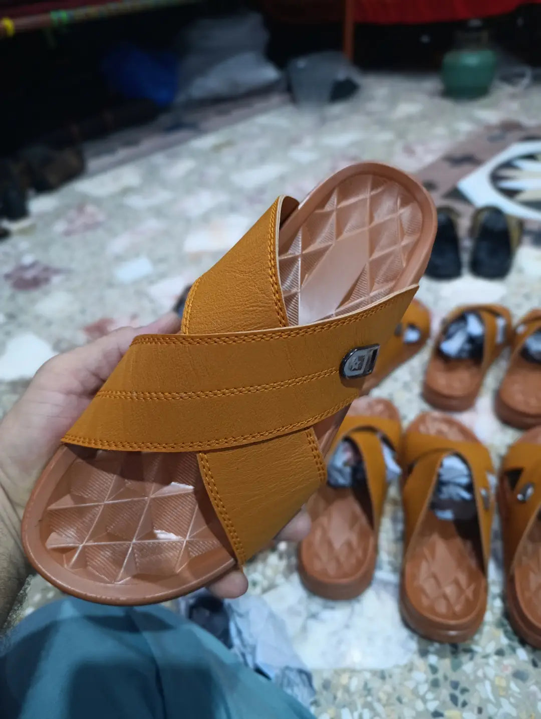 Men's Cross Strap Slide Sandals | Premium Soft Comfortable Slippers for Men | Lightweight Anti-Slip Casual Summer Slides | Indoor Outdoor Open Toe Brown Sandals