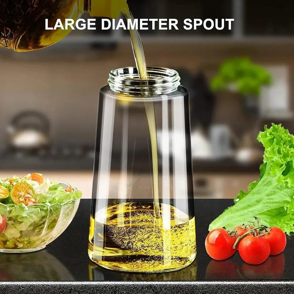 2-in-1 Oil Spray Bottle Glass Black
