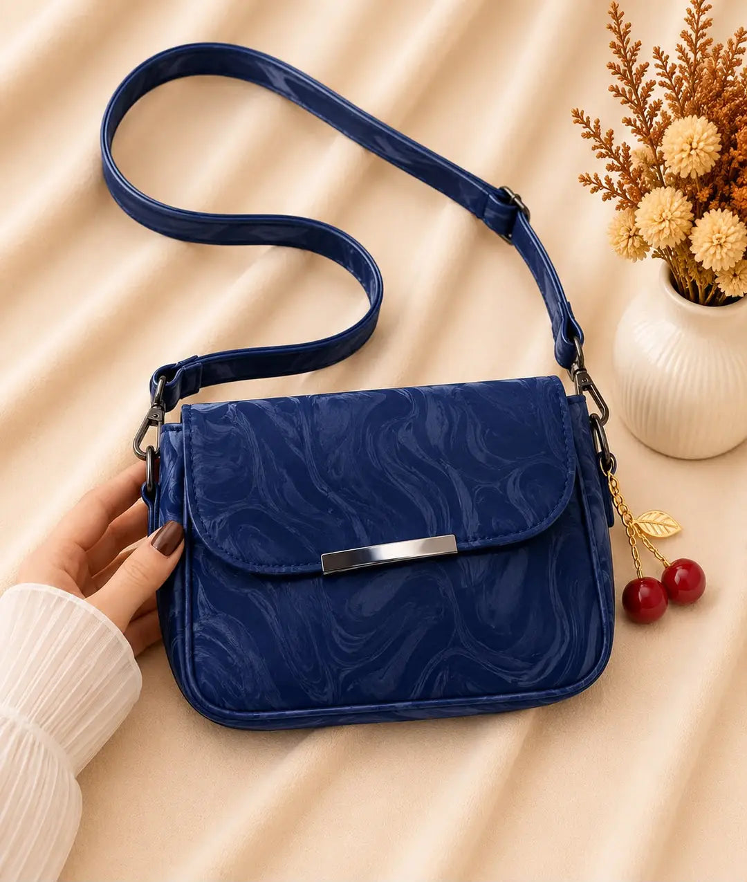 Women's Leather Printed Shoulder Bag