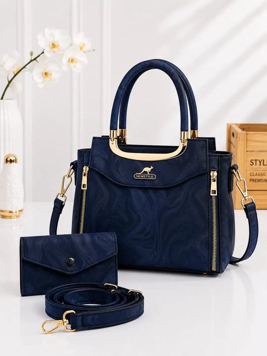 Women's Leather Printed Hand Bag Set