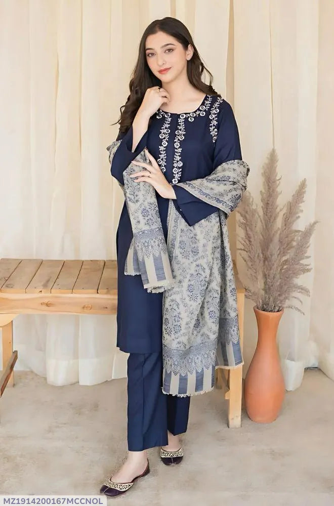 MIX TRENDING DESIGNS 3 Pcs Unstitched Embroidered Suit