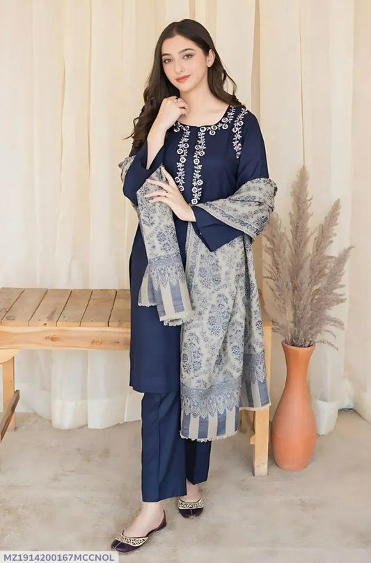 MIX TRENDING DESIGNS 3 Pcs Unstitched Embroidered Suit