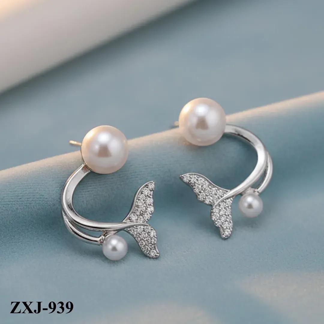 Korean Fish Tail Earrings Gold Plated Lightweight Comfortable