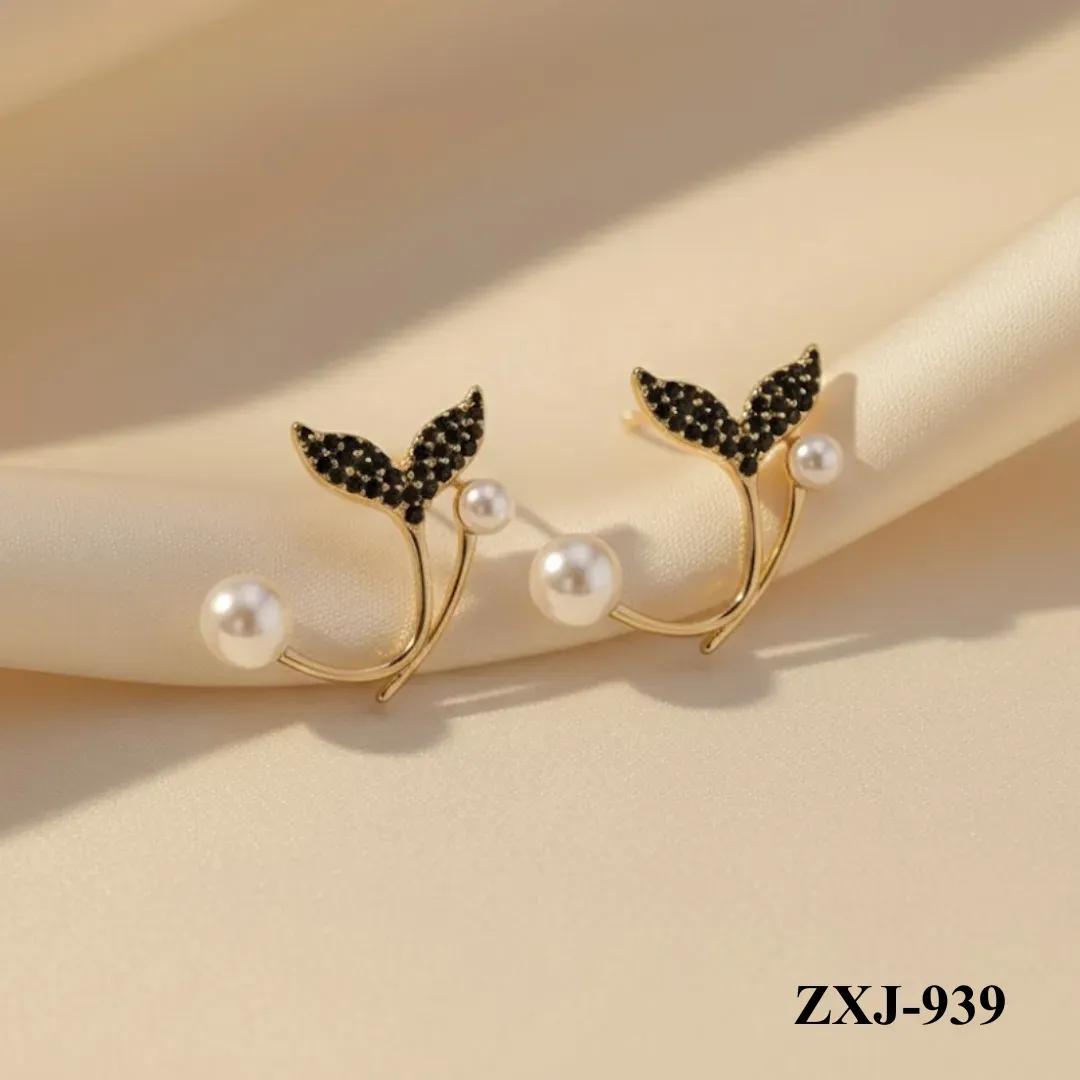 Korean Fish Tail Earrings Gold Plated Lightweight Comfortable