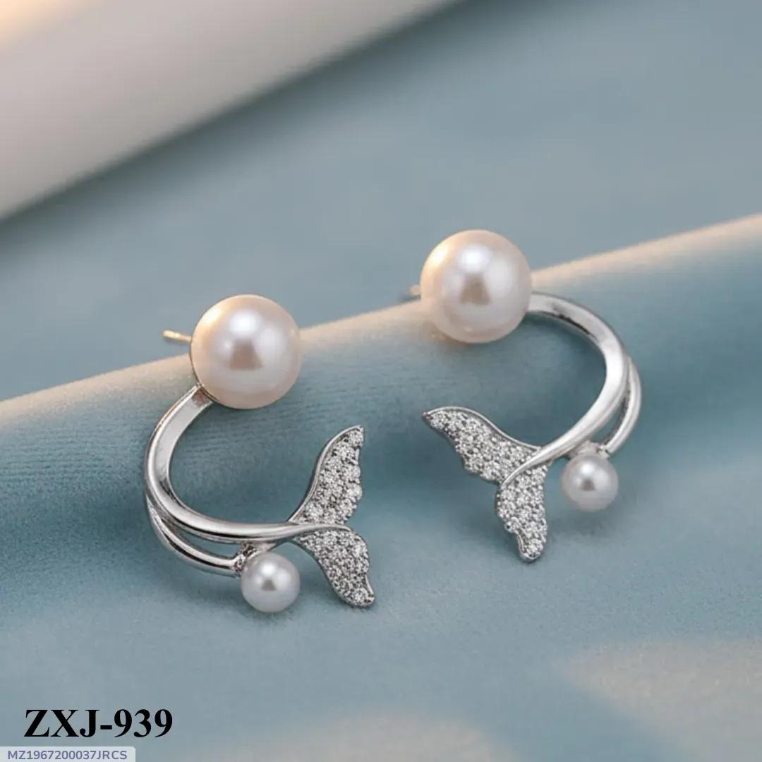 Korean Fish Tail Earrings Gold Plated Lightweight Comfortable