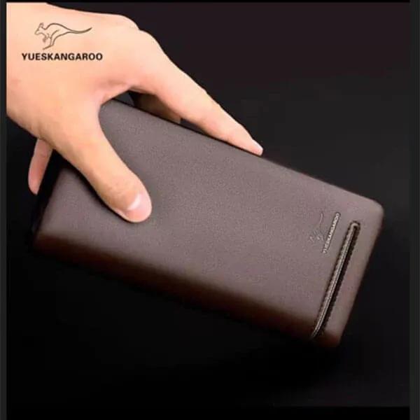 Black Slim Wallet for Men Women with Zipper Pocket