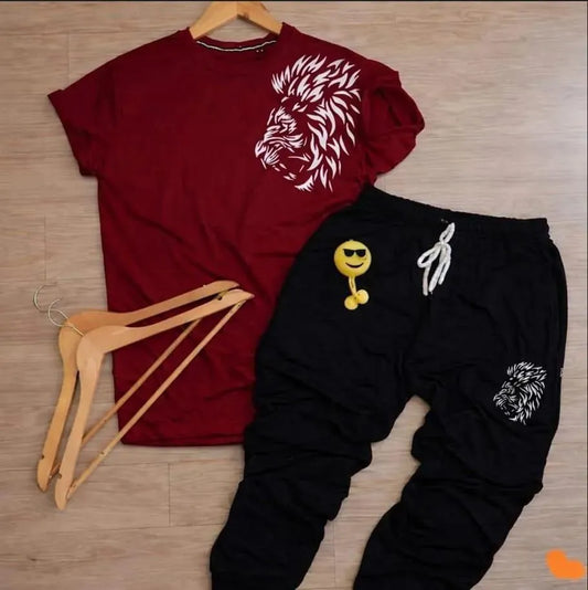 2 Pcs Men's Polyester Printed Track Suit