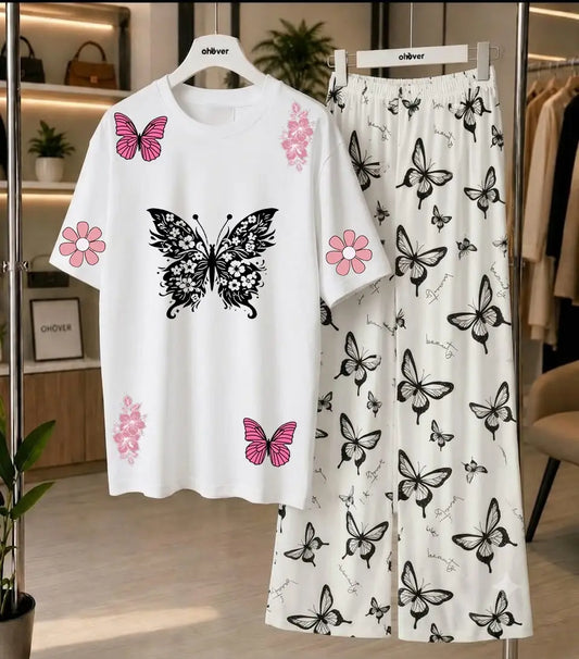 2 Pcs Women's Stitched Jersey Printed Night Suit