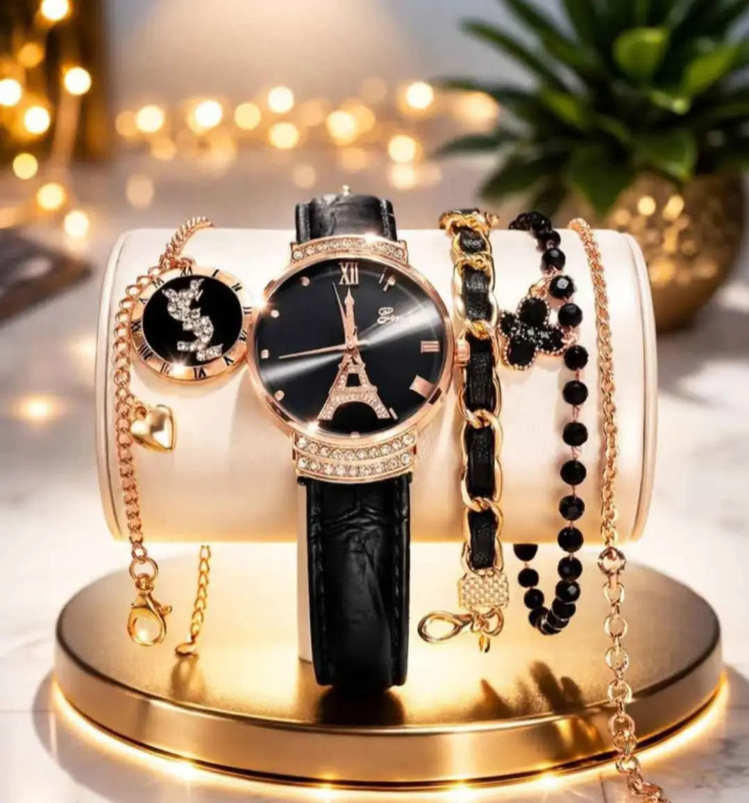 3 Pcs Modern Design Gold Plated Artificial Stones Chain Bracelet