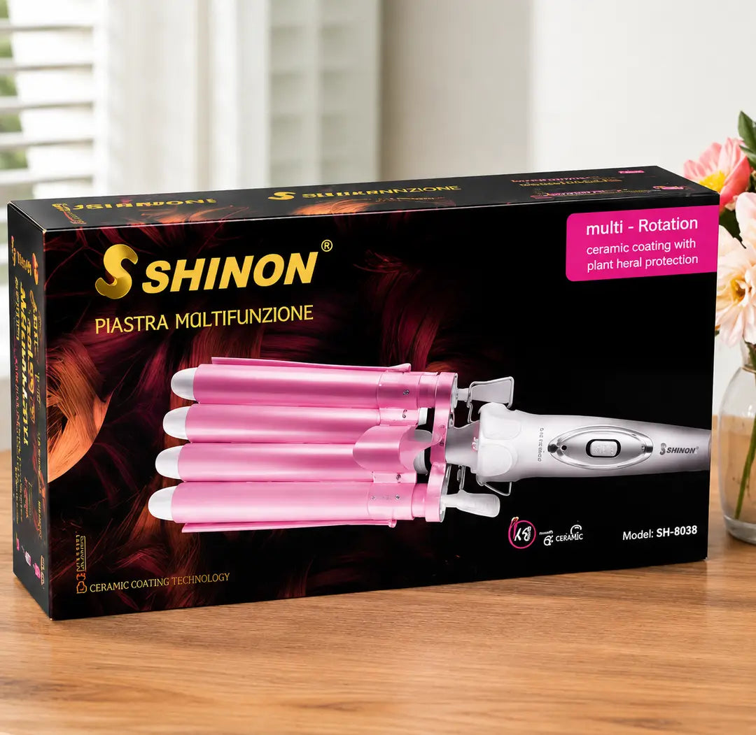SHINON 5 Barrel Hair Waver Curling Iron | Professional Ceramic Hair Curler | Fast Heating Hair Styling Tool