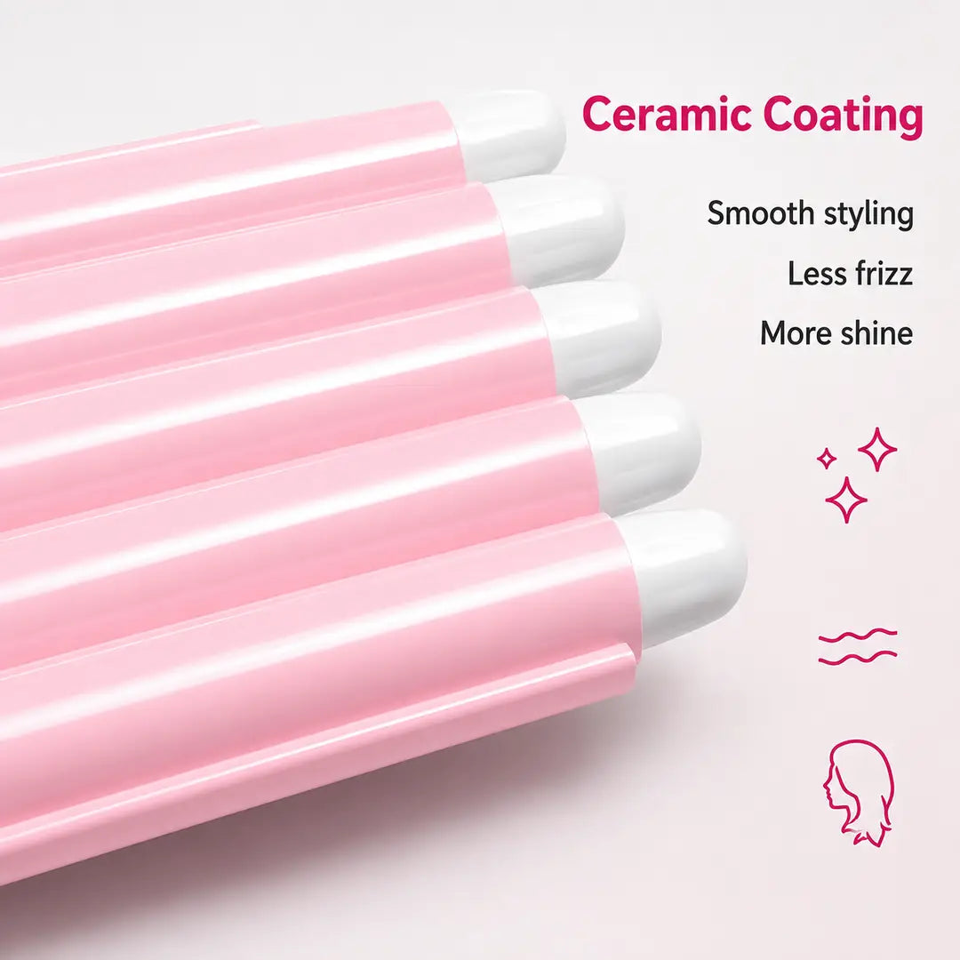 SHINON 5 Barrel Hair Waver Curling Iron | Professional Ceramic Hair Curler | Fast Heating Hair Styling Tool