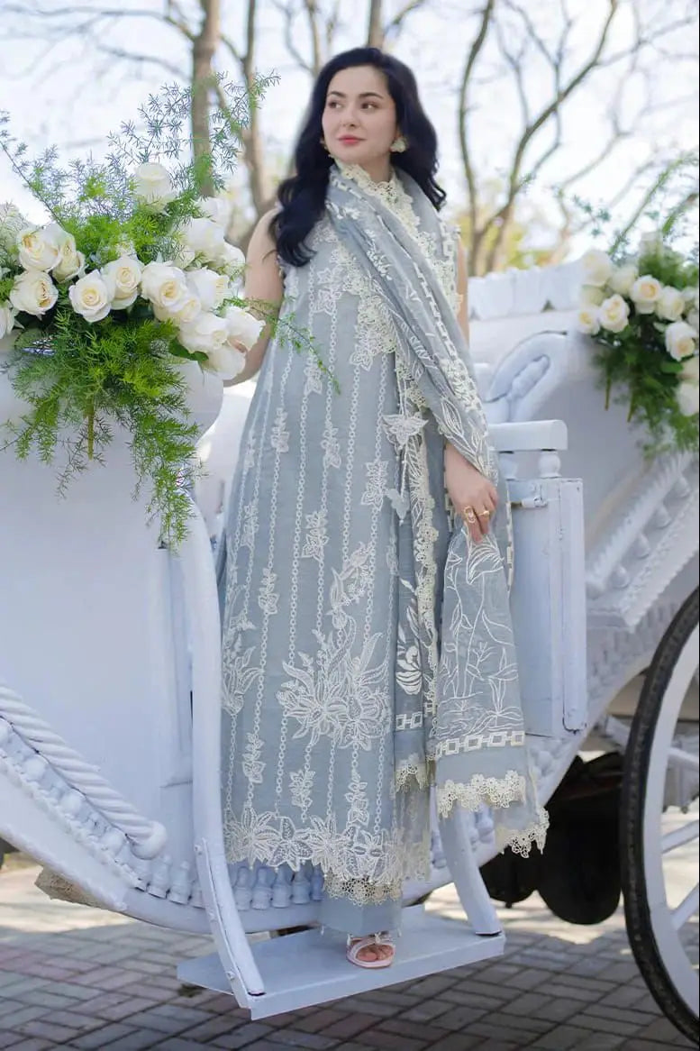 3 Pcs Women's Unstitched Embroidered Suit
