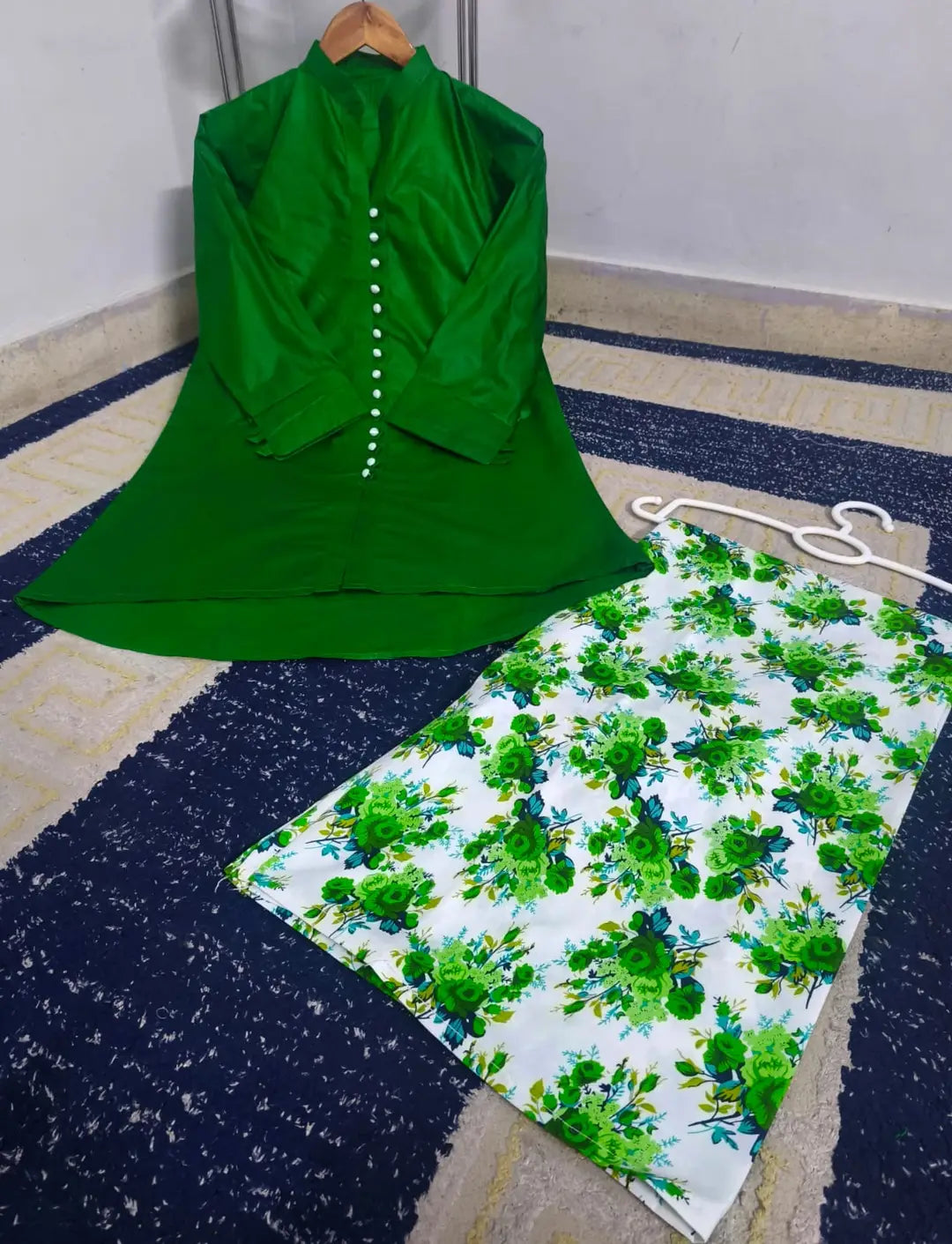 2 Pcs Women's Stitched Cotton Printed Co-Ord Set