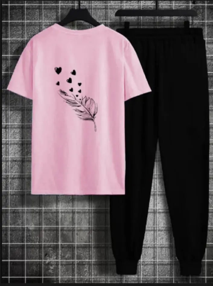 2 Pcs Women's Stitched Cotton Printed Tracksuit