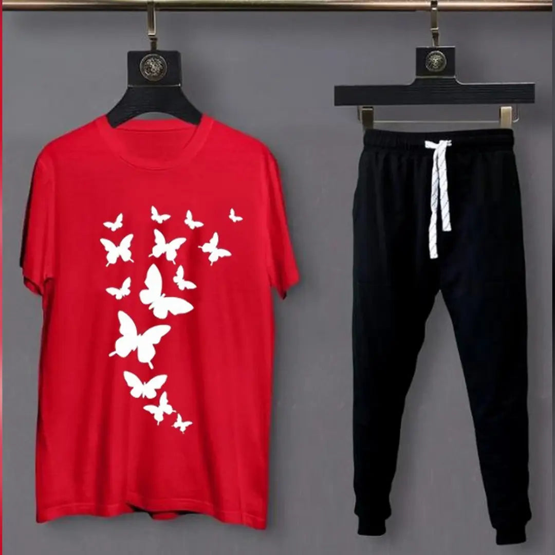 2 Pcs Women's Stitched Cotton Printed Tracksuit