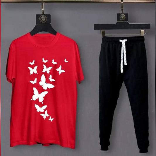2 Pcs Women's Stitched Cotton Printed Tracksuit