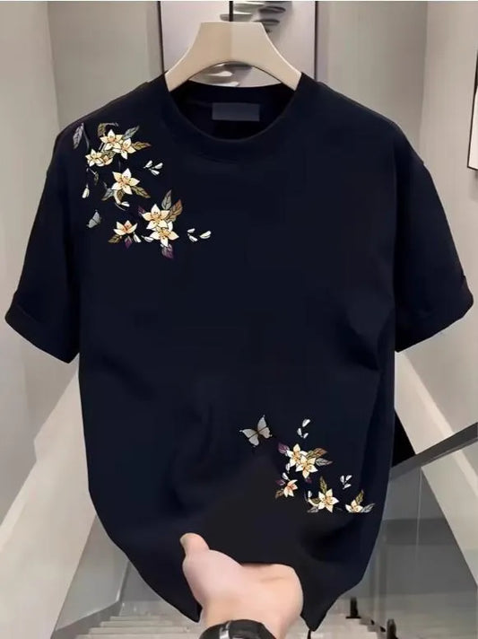 1 Pc Men's Dri Fit Flower Printed T-Shirt