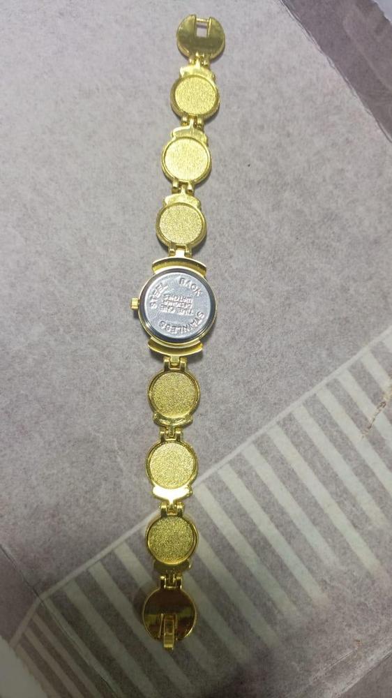 Women's Purple Gold Quartz Watch 35mm Stainless Steel Strap