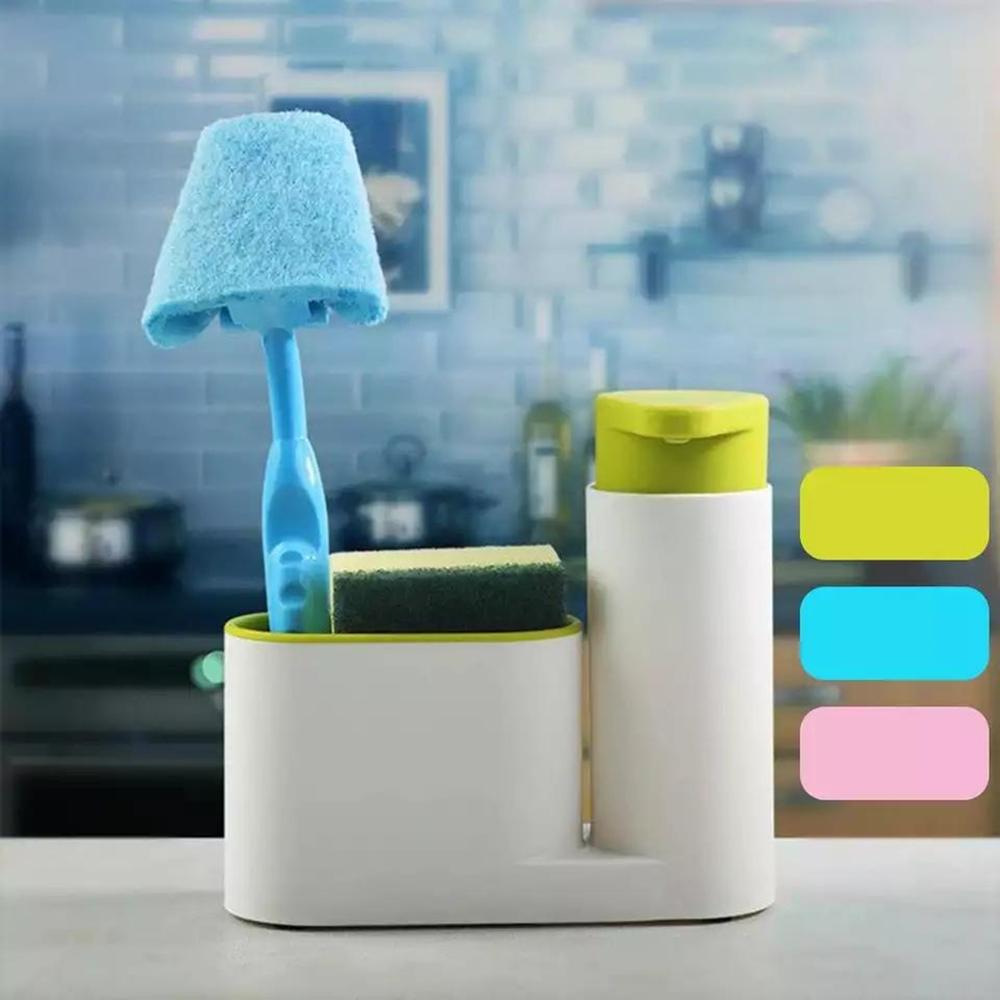 Kitchen Soap Dispenser & Brush Holder Set