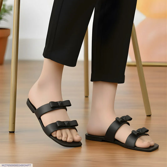 Black Bowtie Women's Casual Sandals Size 36-41