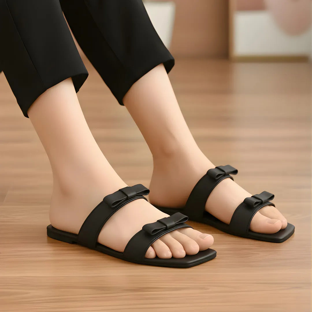Black Bowtie Women's Casual Sandals Size 36-41