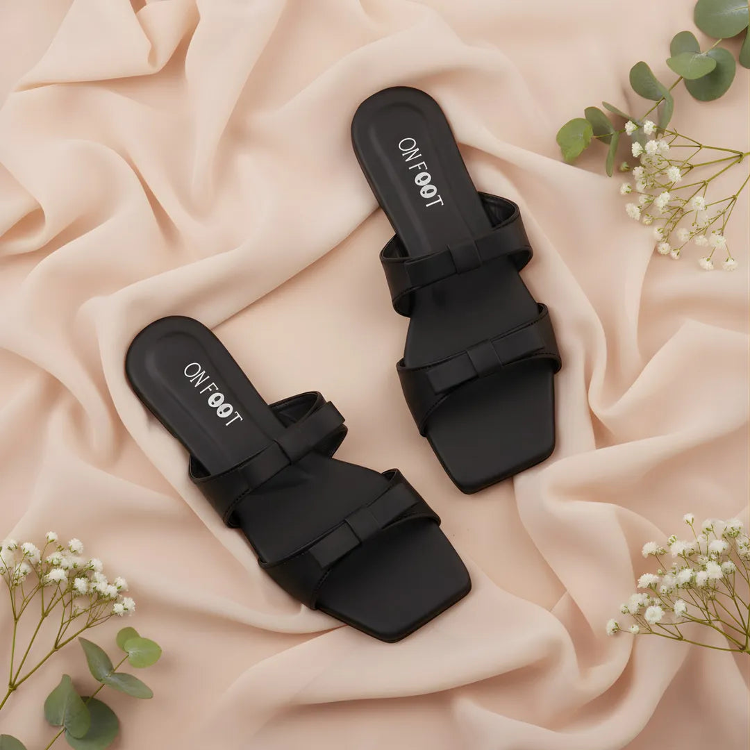 Black Bowtie Women's Casual Sandals Size 36-41