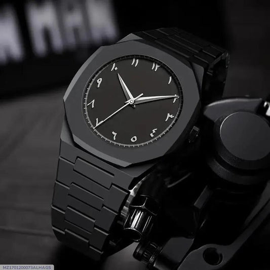 Men's Black Aluminum Analog Watch Water