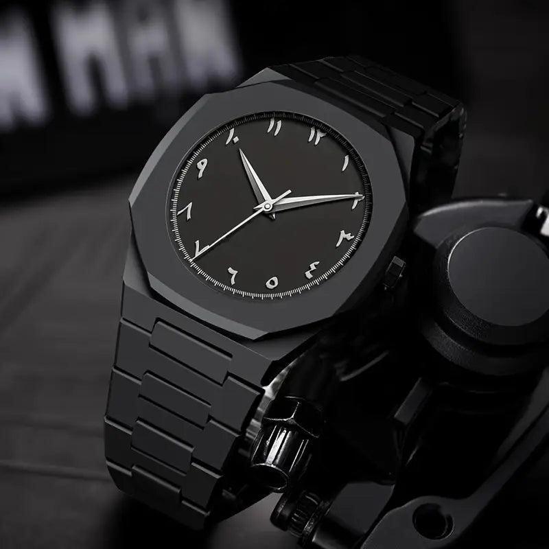 Men's Black Aluminum Analog Watch Water