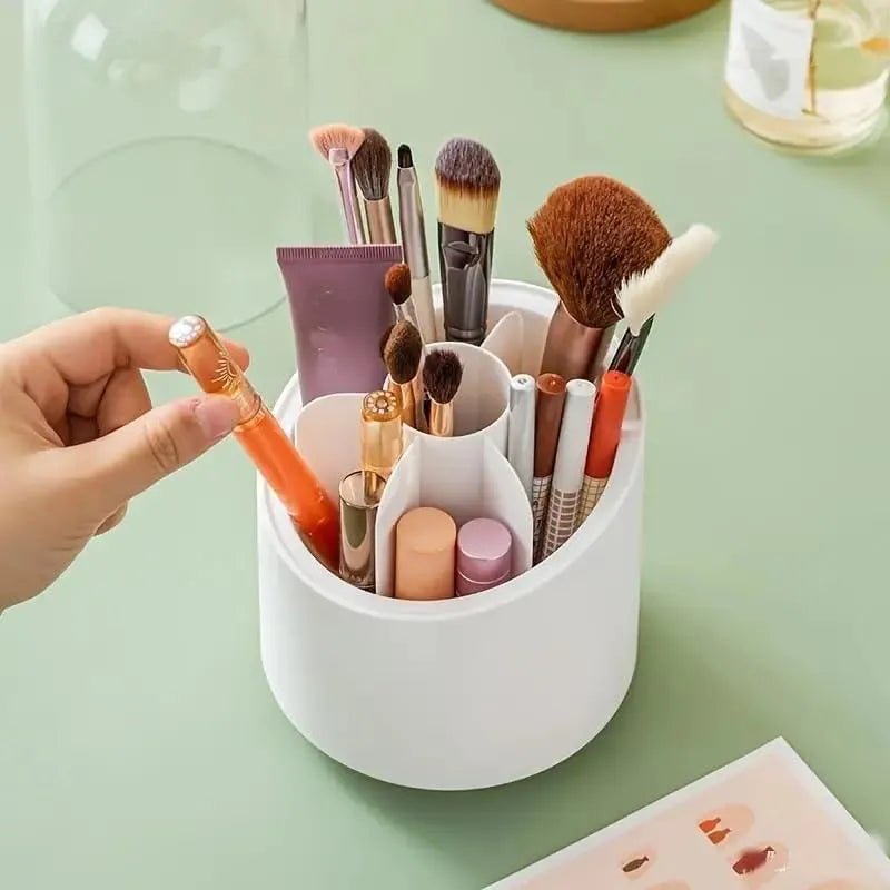 360 Degree Makeup Brush Organizer White ABS